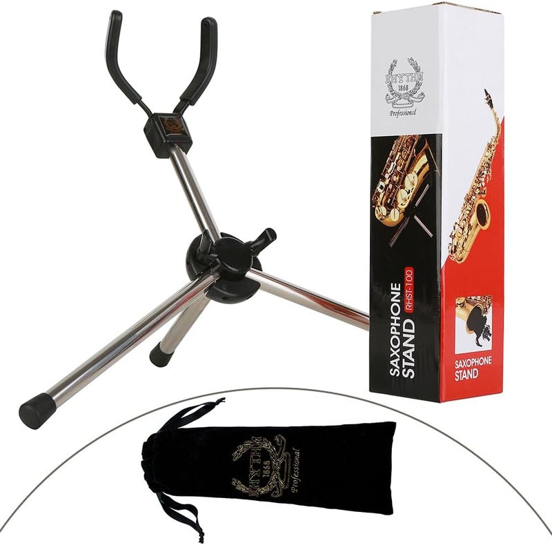 Rhythm Foldable Alto Saxophone Stand Stainless Steel Sax Stand Holder Portable Saxophone Bracket Adjustable Stand - Image 2